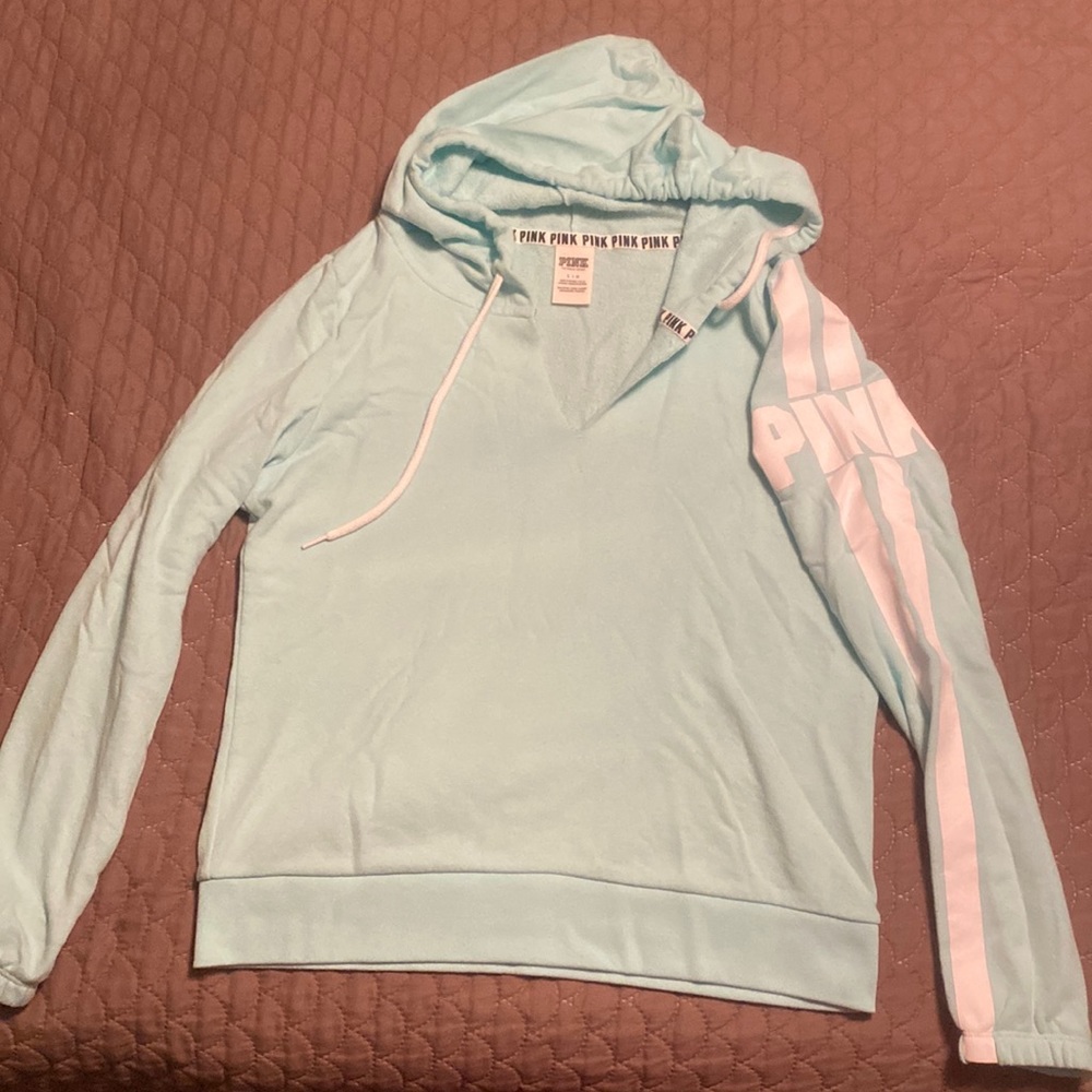 PINK light blue hoodie